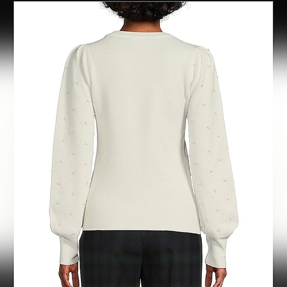 ALEX Marie | Pearl Embellished Puff Sleeve Sweater - Picture 3 of 6